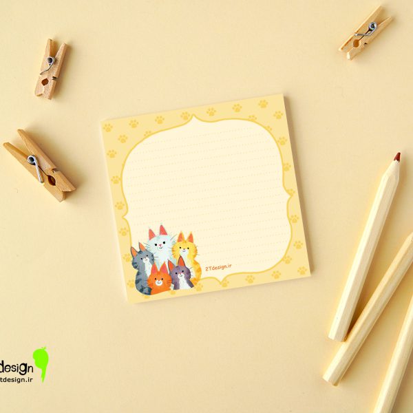 نوت پد طوطی دیزاین طرح گربه ها - تصویر 2